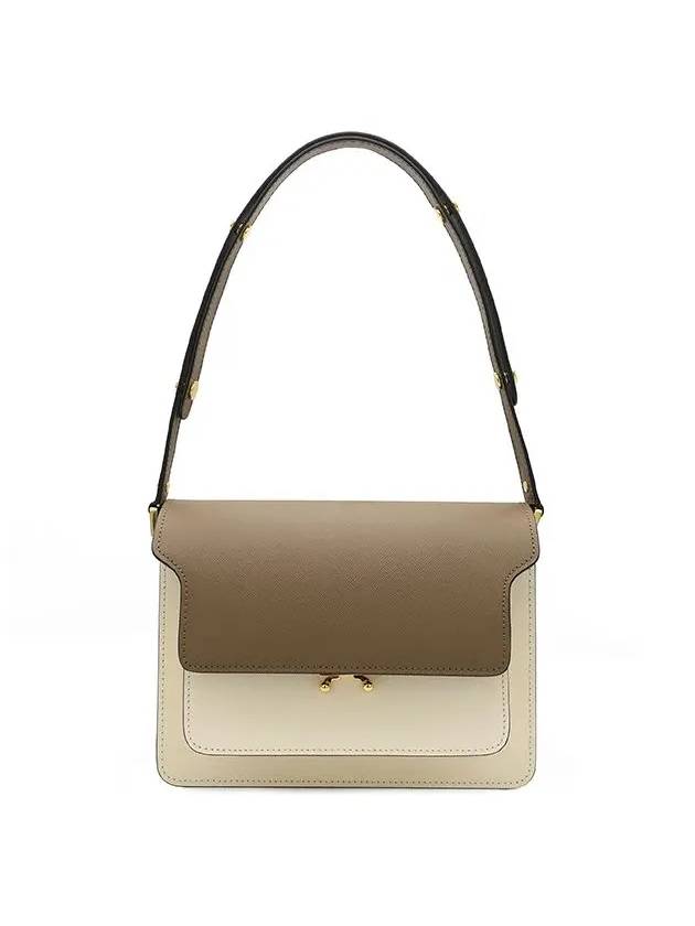 Saffiano Medium Trunk Shoulder Bag Hazelnut - MARNI - BALAAN 3