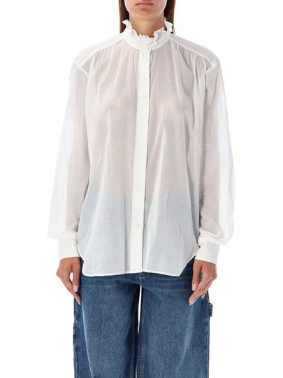 Gamble Organic Cotton Shirt White - ISABEL MARANT ETOILE - BALAAN 2