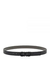 Reversible Gancini Leather Belt Black - SALVATORE FERRAGAMO - BALAAN 2