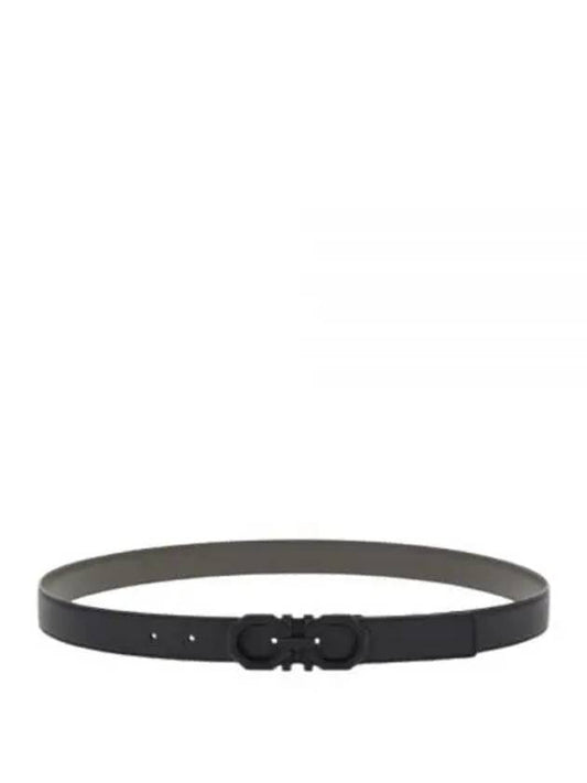 Reversible Gancini Leather Belt Black - SALVATORE FERRAGAMO - BALAAN 2