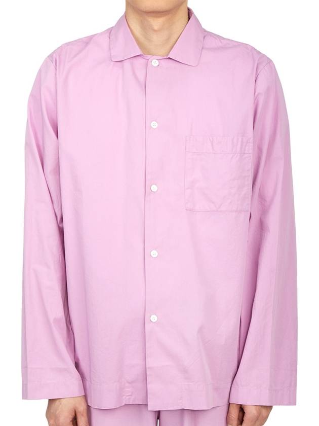 Poplin Pajamas Long Sleeve Shirt Purple Pink - TEKLA - BALAAN 2