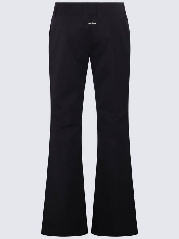 23 fw Navy Blue Black Cotton Virgin Wool Blend Flare Pants PWCA119F23FAB0014610 B0480941255 - PALM ANGELS - BALAAN 3