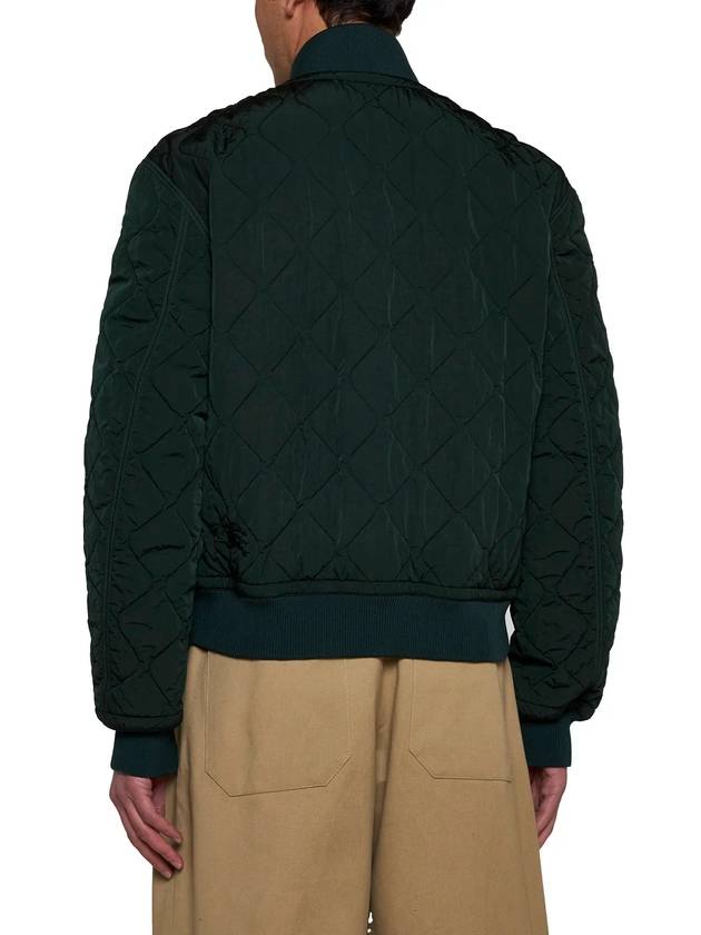 Quilted Zip-Up Bomber Jacket Green - BURBERRY - BALAAN 3