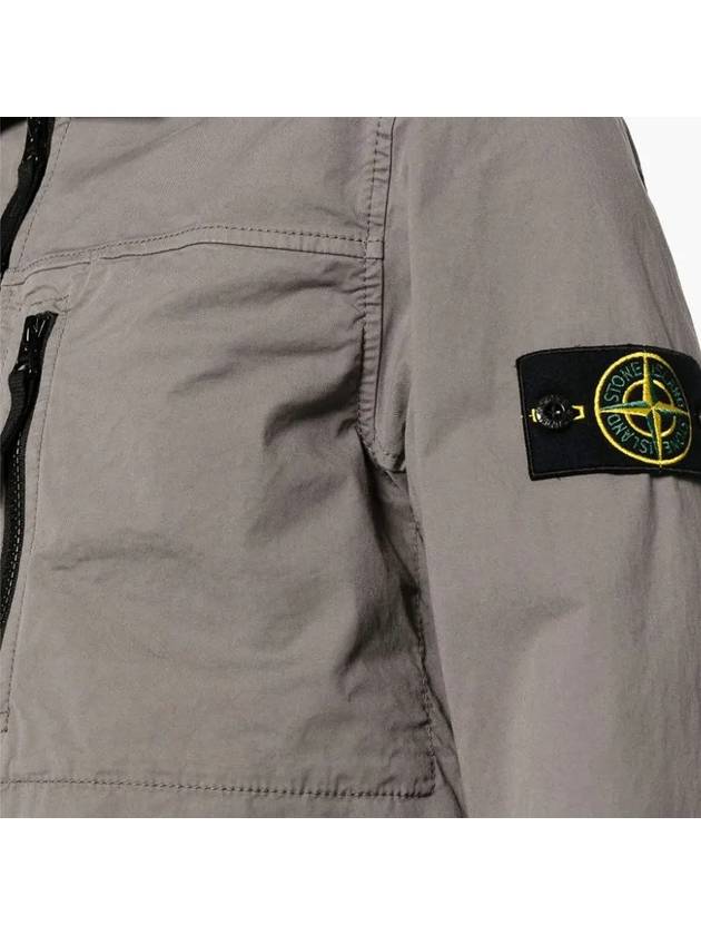 Men's Wappen Patch Zip-Up Bomber Jacket Grey Brown - STONE ISLAND - BALAAN 6