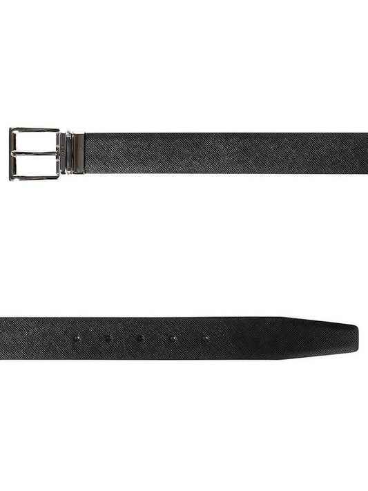 Two-Tone Reversible Saffiano Belt Black Brown - PRADA - BALAAN 2