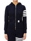 Engineered 4-Bar Stripe Loopback Jersey Knit Zip Up Hoodie Navy - THOM BROWNE - BALAAN 2