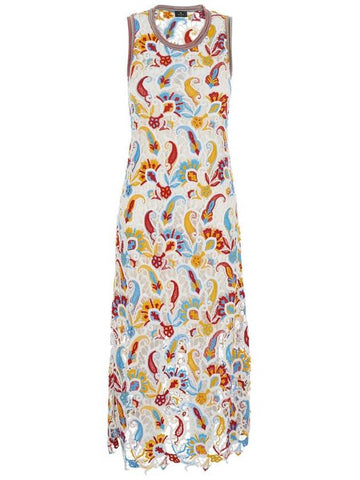 Multicolor Sleeveless Long Dress With Round Neck And All-Over Floral Print In Viscose Blend Woman - ETRO - BALAAN 1