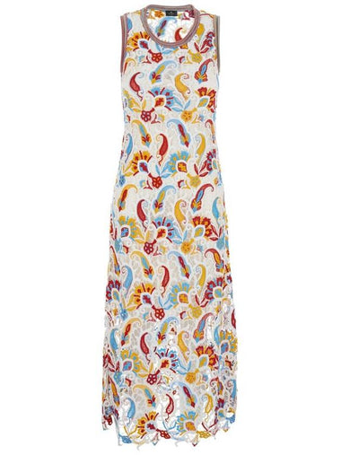 Multicolor Sleeveless Long Dress With Round Neck And All-Over Floral Print In Viscose Blend Woman - ETRO - BALAAN 1