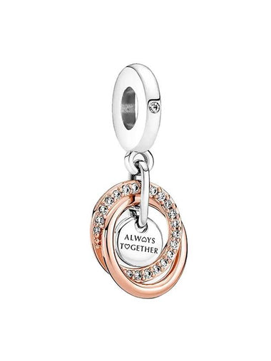 Family Always Encircled Pendant Dangle Bracelet Charm Rose Gold - PANDORA - BALAAN 1