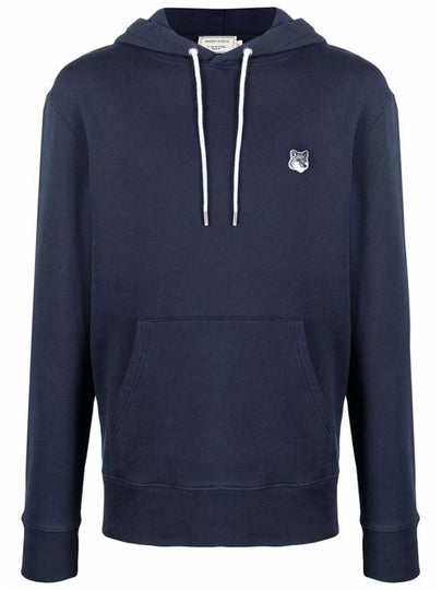 Grey Fox Head Patch Classic Cotton Hoodie Navy - MAISON KITSUNE - BALAAN 2