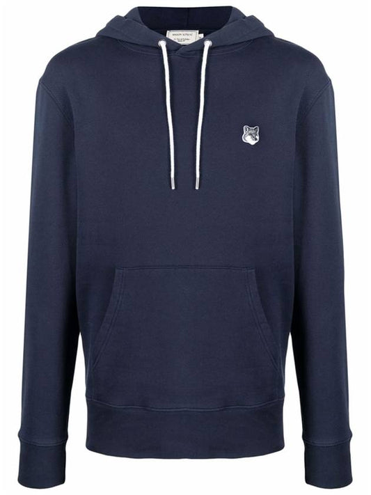 Grey Fox Head Patch Classic Cotton Hoodie Navy - MAISON KITSUNE - BALAAN 2