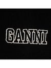 Embroidered Logo Cotton Sweatshirt Black - GANNI - BALAAN 5