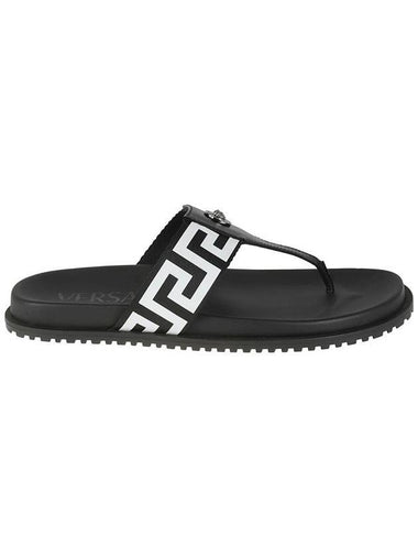 Medusa Greca Flip Flops White Black - VERSACE - BALAAN 1