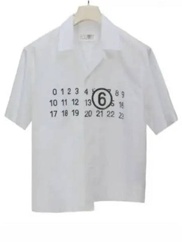 MM6 Margiela Number Logo Unbalanced Half Shirt White SH0DR0004STZ119961 - MAISON MARGIELA - BALAAN 1