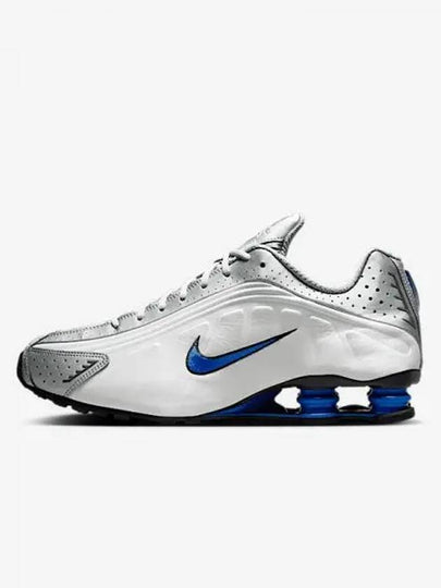 Shox R4 Lace Up Low Top Sneakers Blue Metallic Silver - NIKE - BALAAN 2