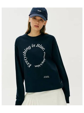 Every Blue Lettering Sweatshirt KD2POF1103FNAY - KEDS - BALAAN 1