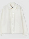 Back Logo Lettering Cotton Shirt Jacket White - JIL SANDER - BALAAN 2