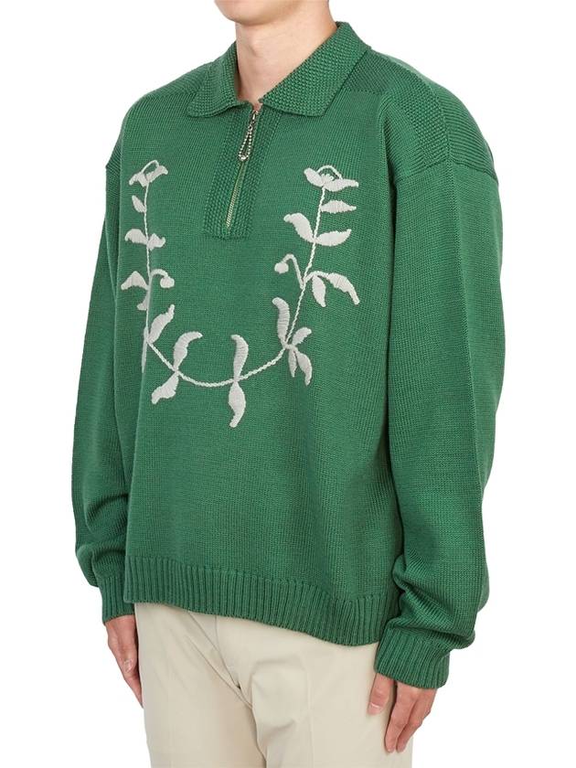 MRS24KT032 GREEN Men s half zip up knit - BODE - BALAAN 4