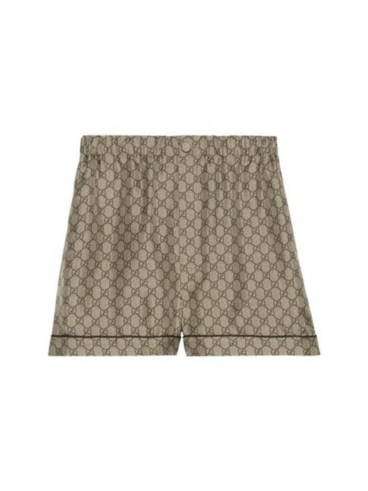 Supreme Silk Shorts Beige Ebony - GUCCI - BALAAN 1