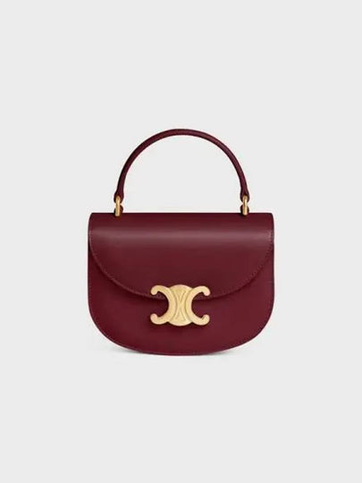 Besace Clea Triomphe Small Shiny Calfskin Tote Bag Light Burgundy - CELINE - BALAAN 2