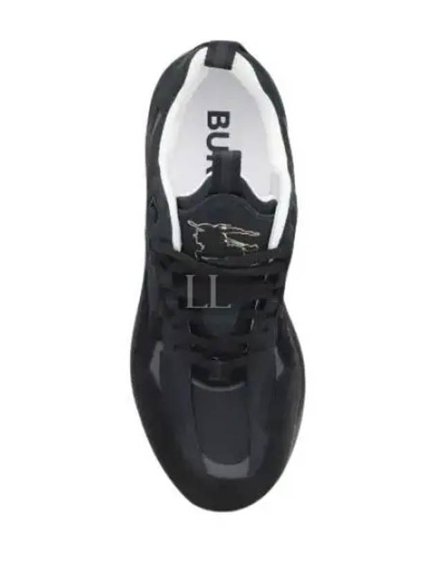 Leather Suede Leather Low Top Sneakers Black - BURBERRY - BALAAN 2