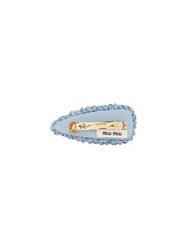 Woven Fabric Hair Clip Light Blue - MIU MIU - BALAAN 4