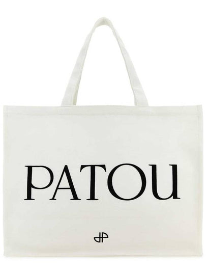 Organic Cotton Logo Canvas Tote Bag Ivory - PATOU - BALAAN 2