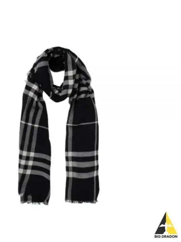 Checked Wool Scarf Black - BURBERRY - BALAAN 2