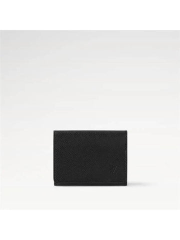 Louis Vuitton Envelope Carte de Visite Cowhide Card Wallet Black M64595 - HERMES - BALAAN 1