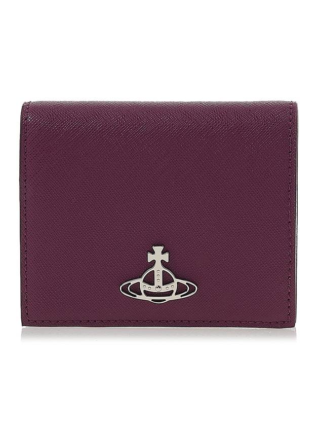 ORB Logo Saffiano Half Wallet Purple - VIVIENNE WESTWOOD - BALAAN 1