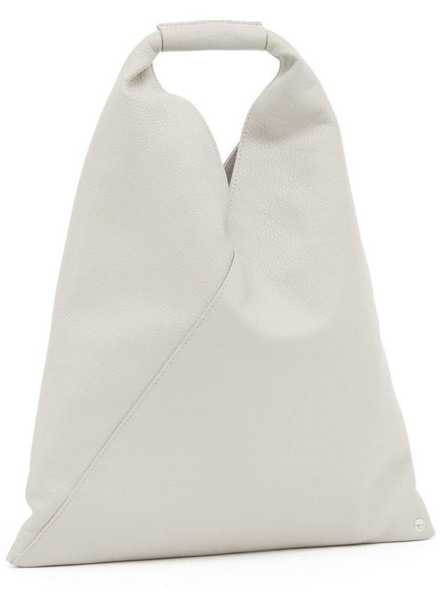 Contrast Stitch Calf Leather Tote Bag White - MAISON MARGIELA - BALAAN 3