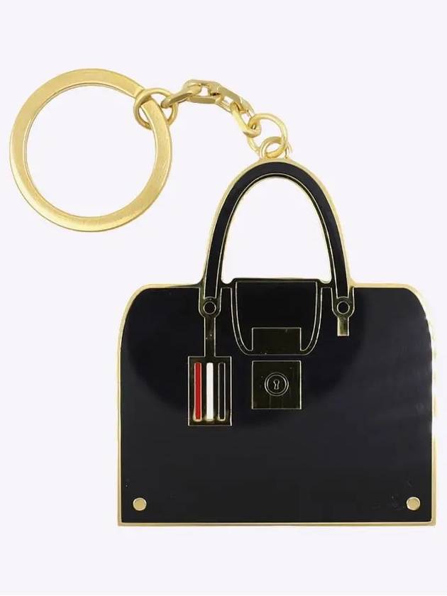 Mr Tom bag key holder black gold - THOM BROWNE - BALAAN.