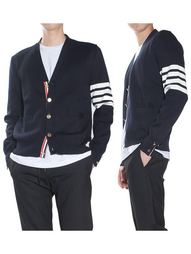 Milano Stitch 4 Bar Cardigan Navy - THOM BROWNE - BALAAN 2