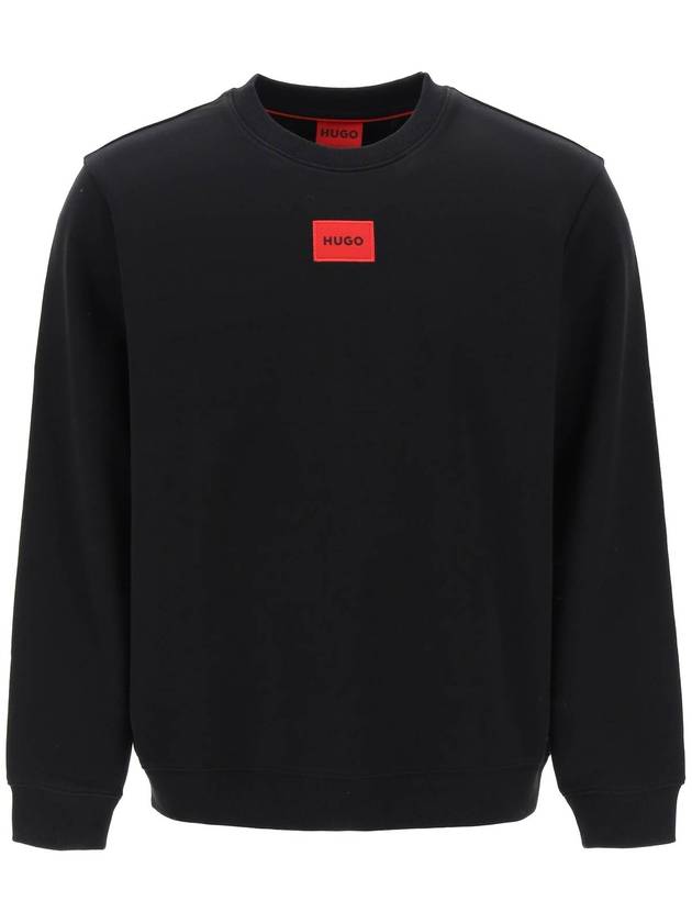 Men's Red Logo Label Sweatshirt Black - HUGO BOSS - BALAAN 2