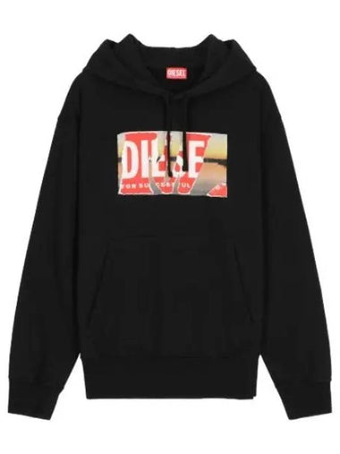 Max Pope Hooded Black Sweatshirt - DIESEL - BALAAN 1