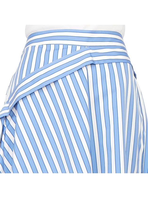 Striped Unbalanced Skirt White Blue - JW ANDERSON - BALAAN 8