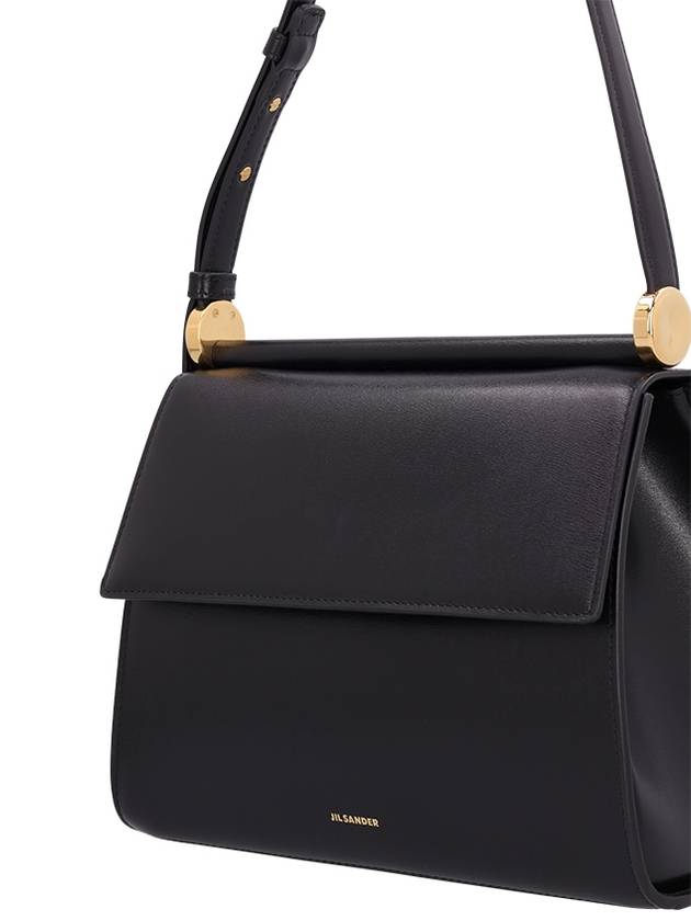 Foldover Leather Shoulder Bag Black - JIL SANDER - BALAAN 4