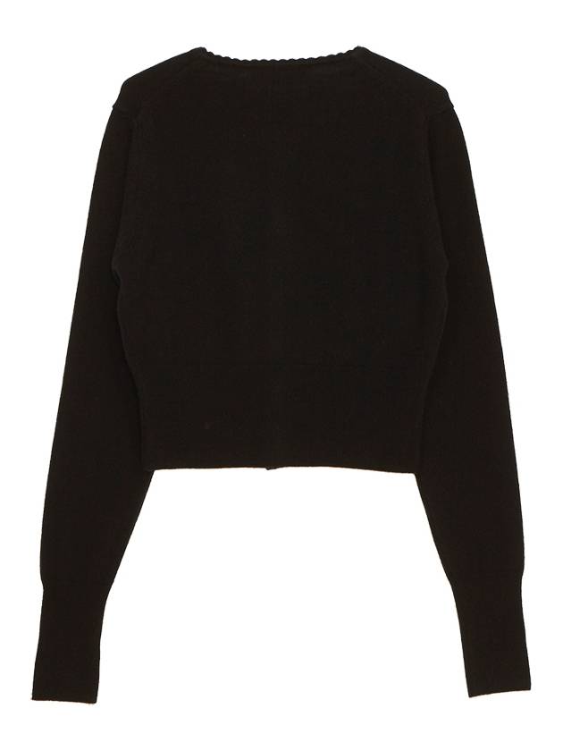 Bea ORB Embroidered Logo Crop Cardigan Black - VIVIENNE WESTWOOD - BALAAN 3