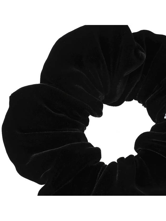 Women's Logo Detailed Velvet Scrunchie Black - PRADA - BALAAN 6