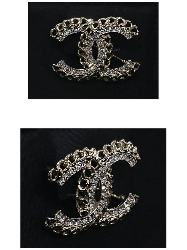 CC logo crystal chain brooch - CHANEL - BALAAN 2