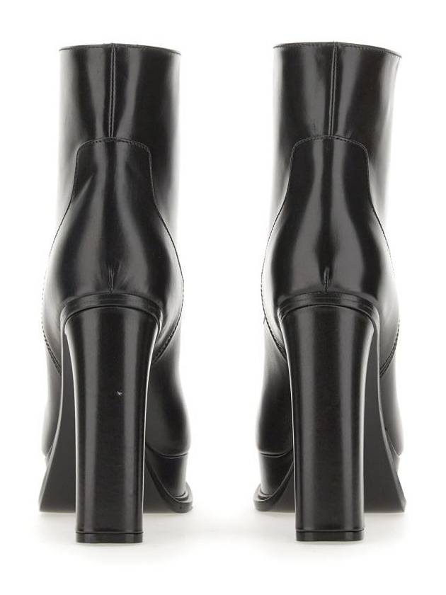 Women's Platform Leather Middle Boots Black - ALEXANDER MCQUEEN - BALAAN 5