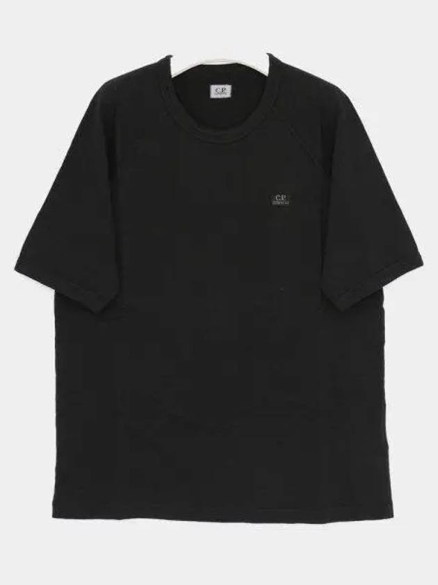 30/1 Sponge Fleece Short Sleeve Sweatshirt Black - CP COMPANY - BALAAN 2