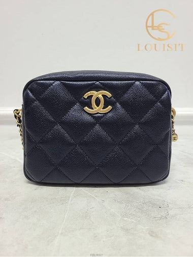 Used luxury goods Lewis It Navy caviar antique gold plated My Perfect camera bag with built in chip - CHANEL - BALAAN 1