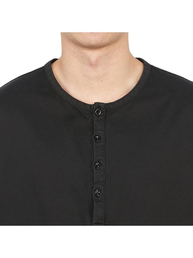 Henley Long Sleeve T-Shirt Black - TEN C - BALAAN 7