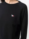 S M Size Black Three Stripes Flag Fox Patch Sweatshirt FM00322KM0001 - MAISON KITSUNE - BALAAN 4