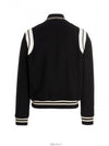 Teddy Bomber Jacket in Wool Black White - SAINT LAURENT - BALAAN 4