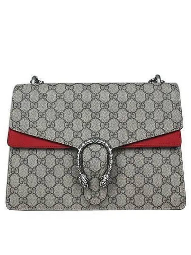 403348 Supreme Canvas Red Suede Dionysus Medium Chain Shoulder Bag - GUCCI - BALAAN 1