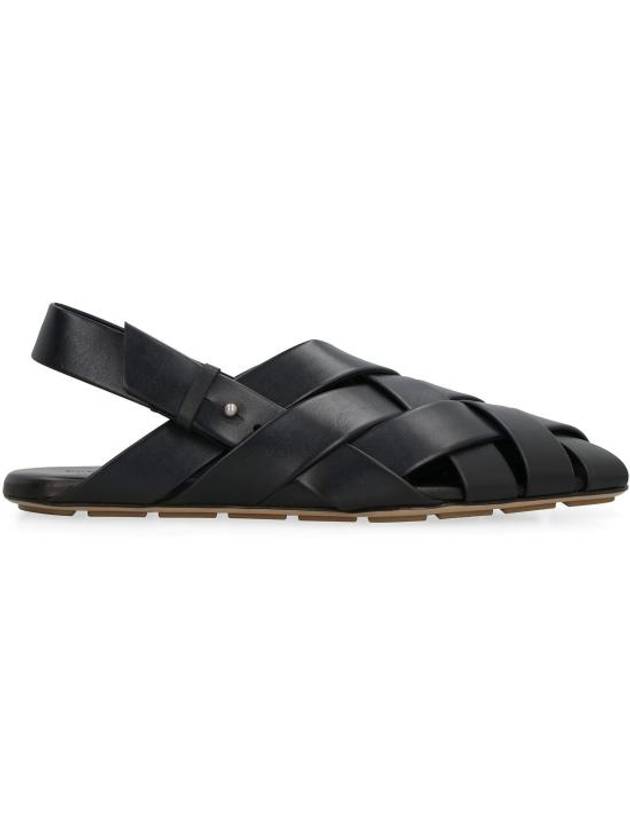 Alfie Intrecciato Leather Mule Sandals Black - BOTTEGA VENETA - BALAAN 3