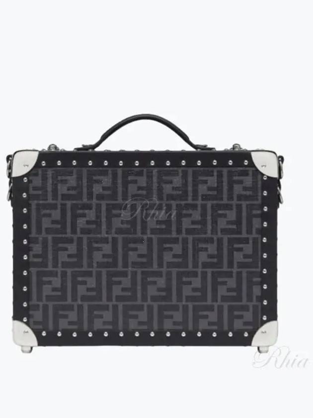 FF Logo Pattern Suit Case Luggage Bag Black - FENDI - BALAAN 2