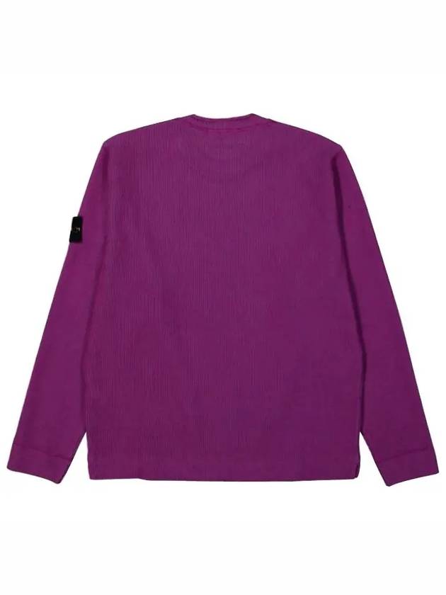 Men's Wappen Patch Crewneck Knit Sweatshirt Magenta - STONE ISLAND - BALAAN 4